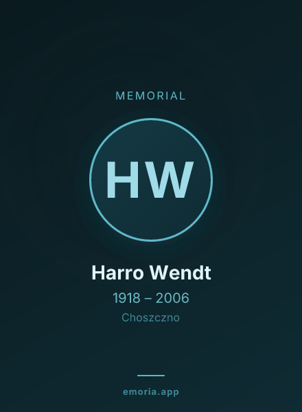 Memorial portrait of Harro Wendt