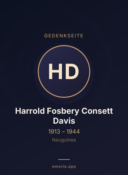 Gedenkportrait von Harrold Fosbery Consett Davis