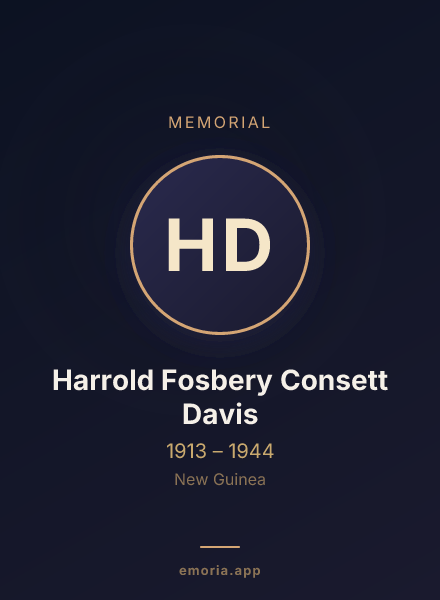 Memorial portrait of Harrold Fosbery Consett Davis