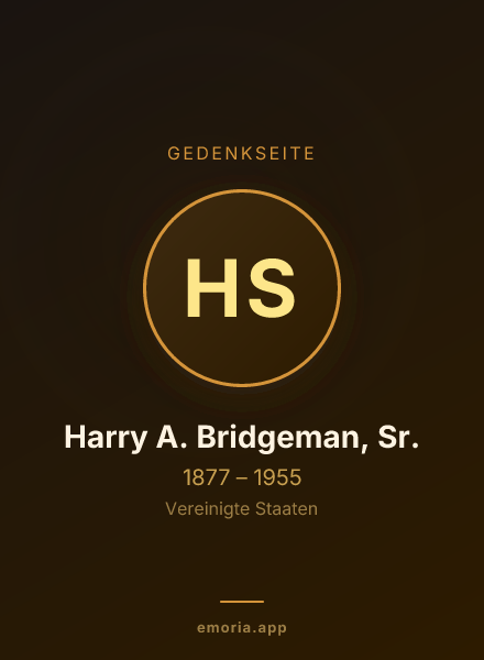 Gedenkportrait von Harry A. Bridgeman, Sr.