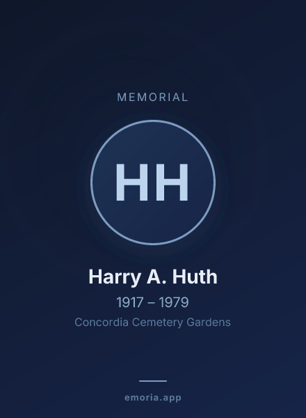 Memorial portrait of Harry A. Huth