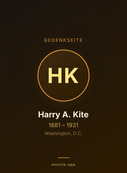 Gedenkportrait von Harry A. Kite