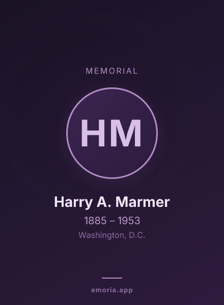Memorial portrait of Harry A. Marmer