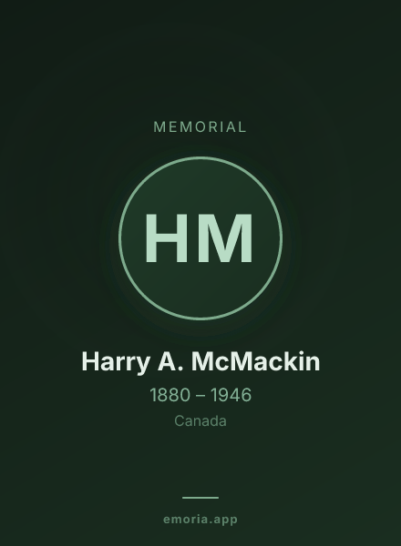 Memorial portrait of Harry A. McMackin