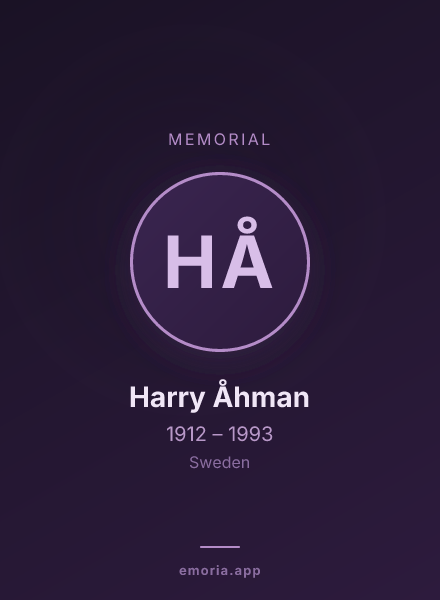 Memorial portrait of Harry Åhman