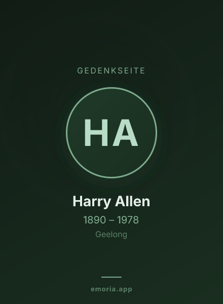 Gedenkportrait von Harry Allen