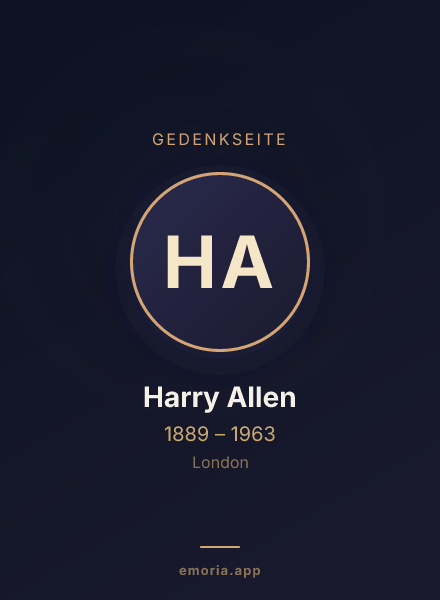 Gedenkportrait von Harry Allen