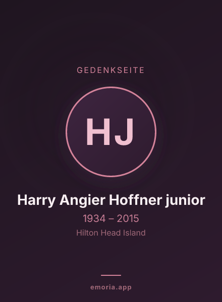 Gedenkportrait von Harry Angier Hoffner junior