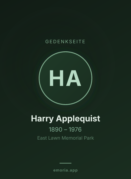 Gedenkportrait von Harry Applequist