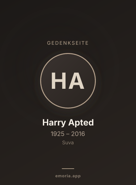 Gedenkportrait von Harry Apted