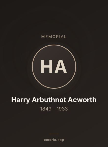Memorial portrait of Harry Arbuthnot Acworth