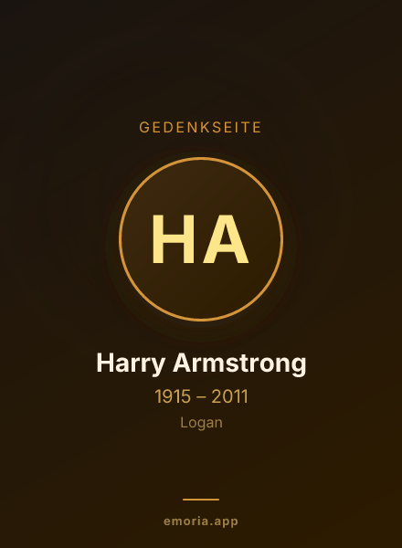 Gedenkportrait von Harry Armstrong