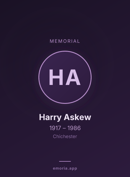 Memorial portrait of Harry Askew