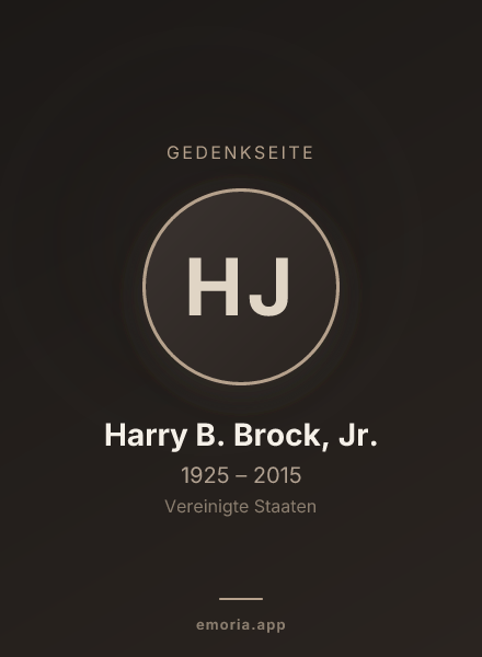 Gedenkportrait von Harry B. Brock, Jr.