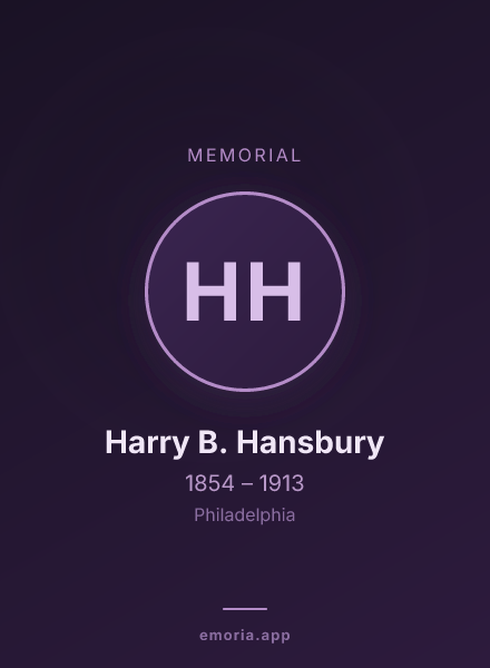Memorial portrait of Harry B. Hansbury