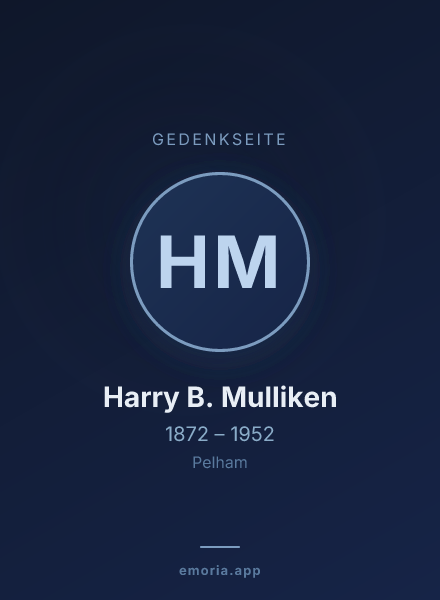 Gedenkportrait von Harry B. Mulliken