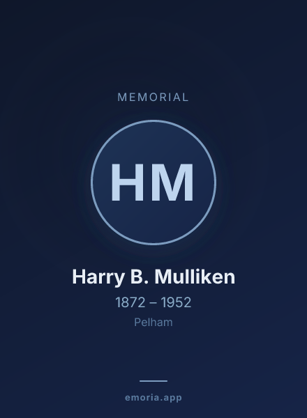 Memorial portrait of Harry B. Mulliken
