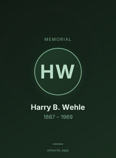 Memorial portrait of Harry B. Wehle