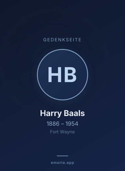 Gedenkportrait von Harry Baals