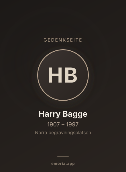 Gedenkportrait von Harry Bagge
