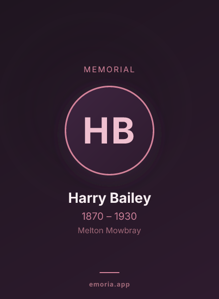 Memorial portrait of Harry Bailey