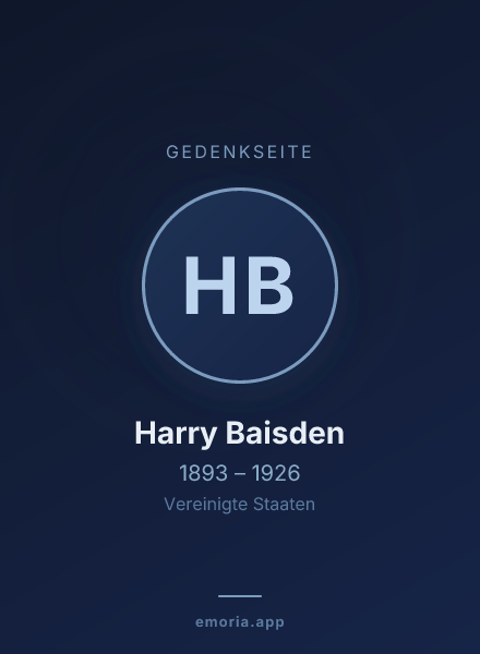 Gedenkportrait von Harry Baisden