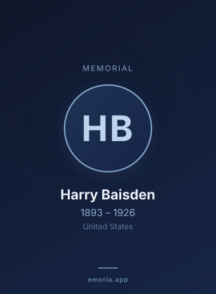 Memorial portrait of Harry Baisden