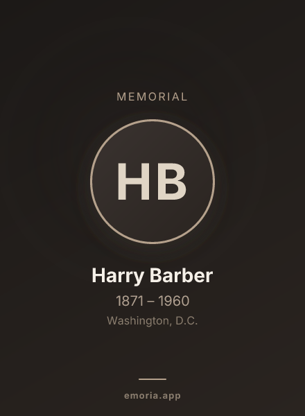 Memorial portrait of Harry Barber