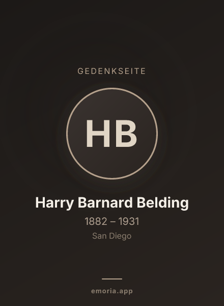 Gedenkportrait von Harry Barnard Belding