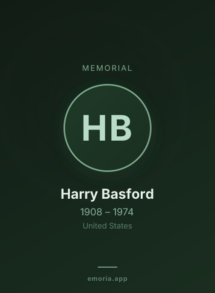 Memorial portrait of Harry Basford