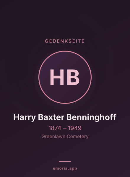 Gedenkportrait von Harry Baxter Benninghoff