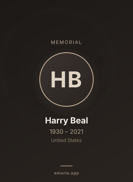 Memorial portrait of Harry Beal