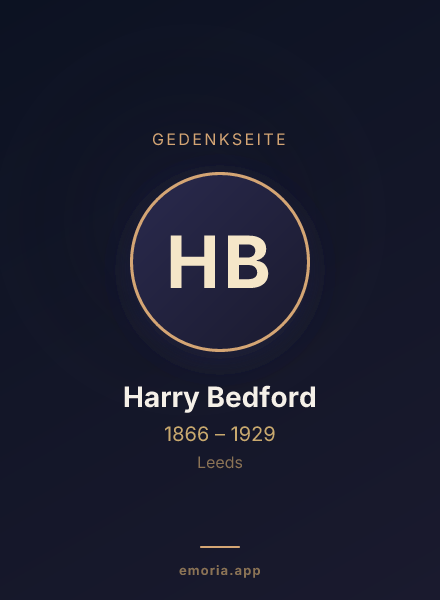 Gedenkportrait von Harry Bedford