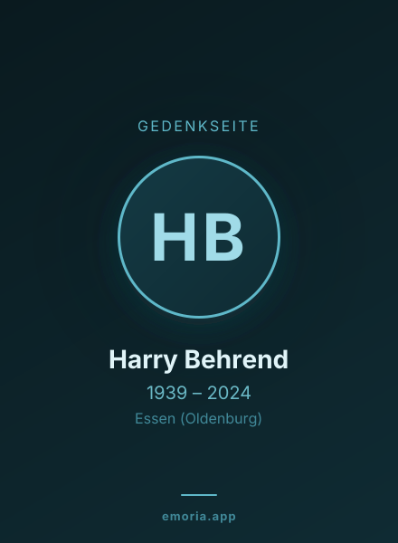Gedenkportrait von Harry Behrend