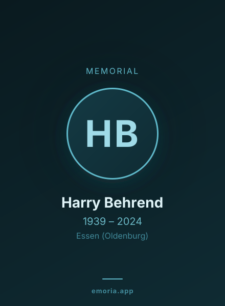 Memorial portrait of Harry Behrend