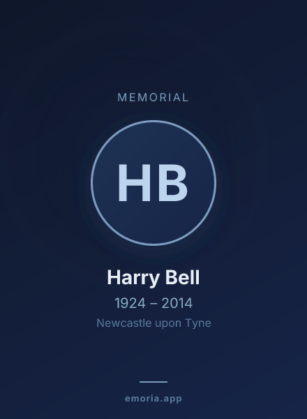 Memorial portrait of Harry Bell