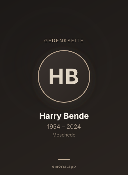 Gedenkportrait von Harry Bende