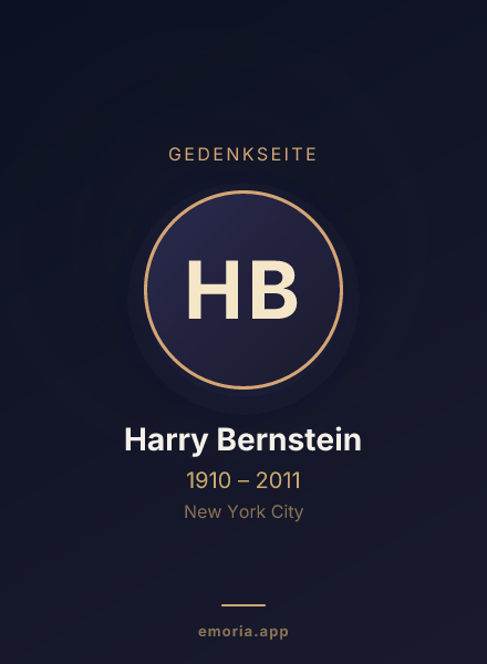 Gedenkportrait von Harry Bernstein