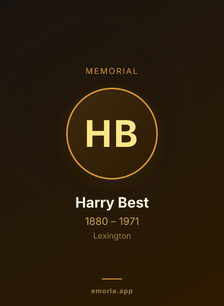Memorial portrait of Harry Best