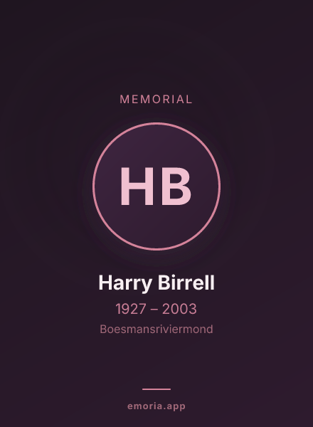 Memorial portrait of Harry Birrell