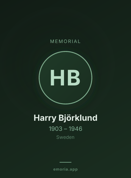 Memorial portrait of Harry Björklund