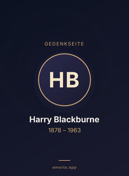 Gedenkportrait von Harry Blackburne