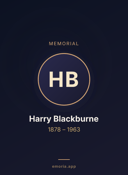 Memorial portrait of Harry Blackburne