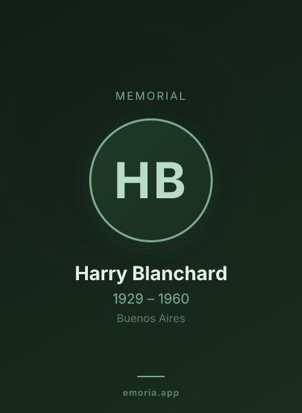 Memorial portrait of Harry Blanchard