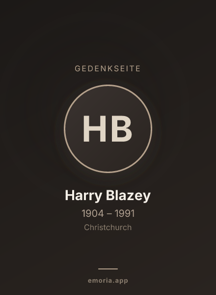 Gedenkportrait von Harry Blazey