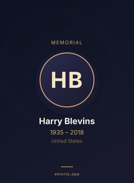 Memorial portrait of Harry Blevins
