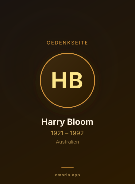 Gedenkportrait von Harry Bloom