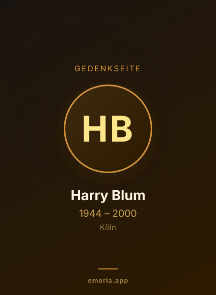 Gedenkportrait von Harry Blum