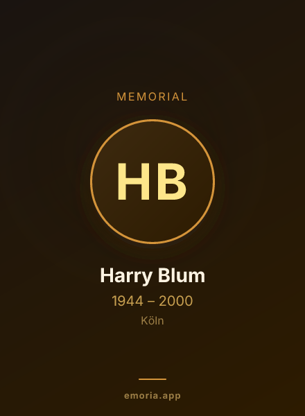 Memorial portrait of Harry Blum