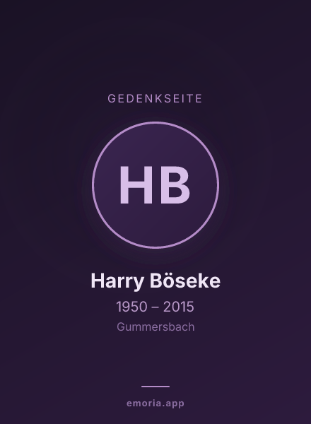 Gedenkportrait von Harry Böseke